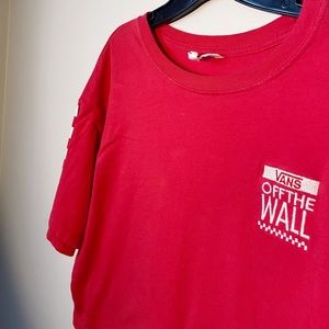 Oversized red vans cropped top